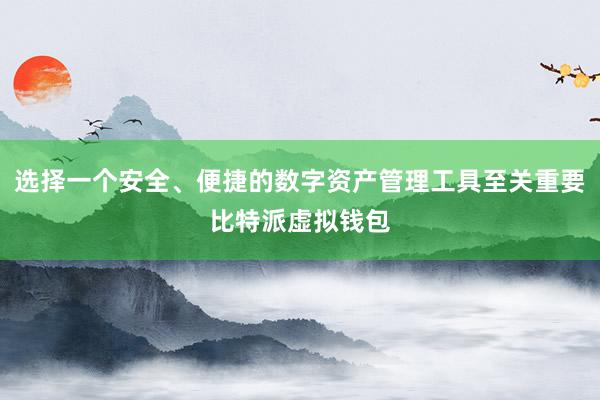 选择一个安全、便捷的数字资产管理工具至关重要比特派虚拟钱包