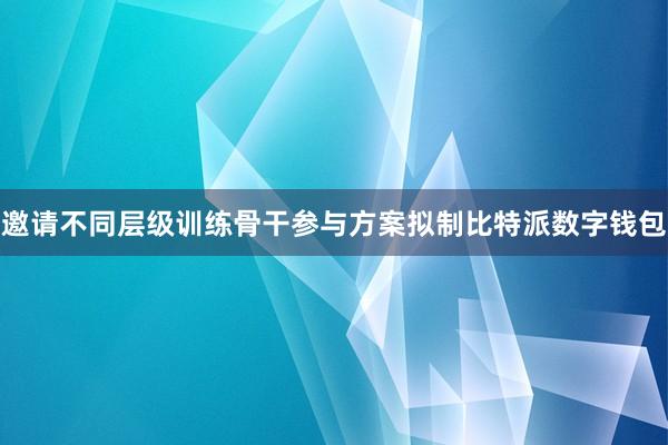 邀请不同层级训练骨干参与方案拟制比特派数字钱包