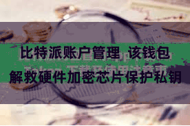 比特派账户管理  该钱包解救硬件加密芯片保护私钥
